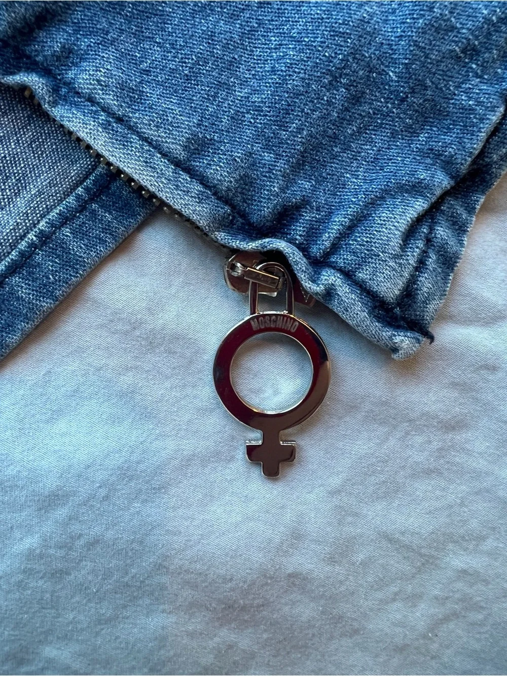 Moschino Blue Denim Zip-Front Jacket Vintage - Picture 6 of 12